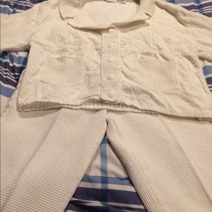 White cropped sport set, very cute piquet cotton